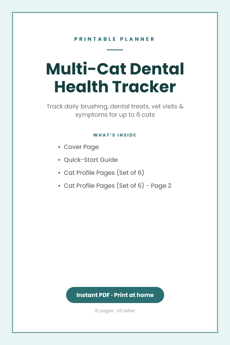 Multi-Cat Dental Health Tracker — printable