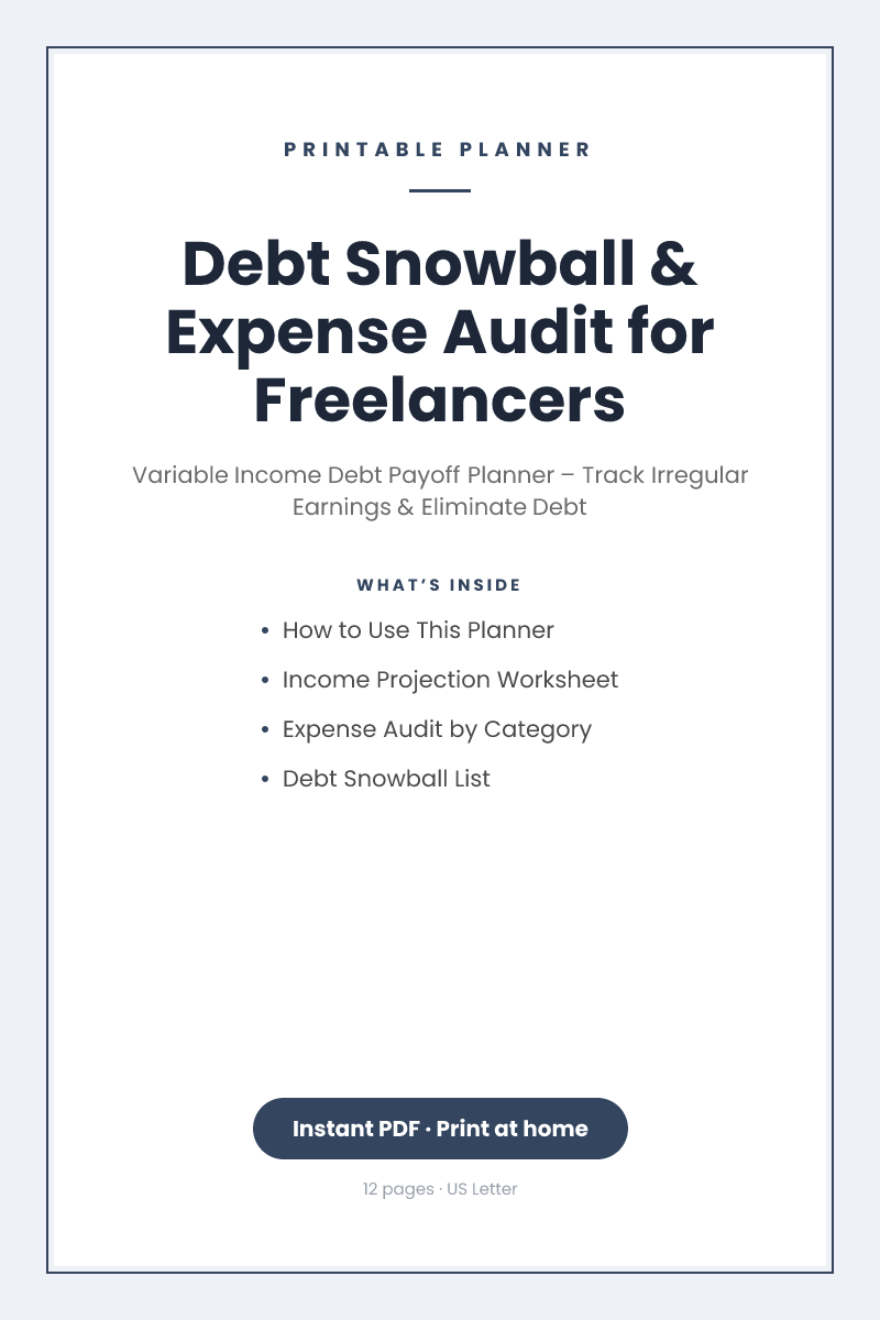 Debt Snowball & Expense Audit for Freelancers — printable