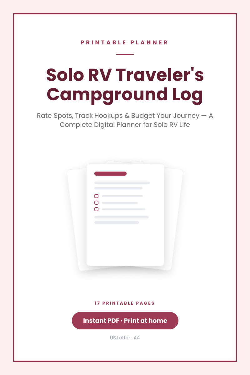 Solo RV Traveler's Campground Log
