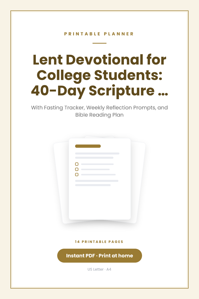 Lent Devotional for College Students: 40-Day Scripture & Prayer Log