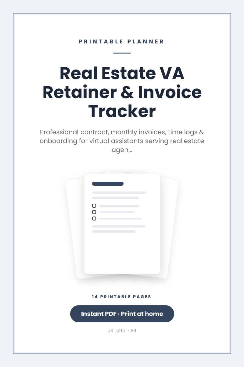 Real Estate VA Retainer & Invoice Tracker
