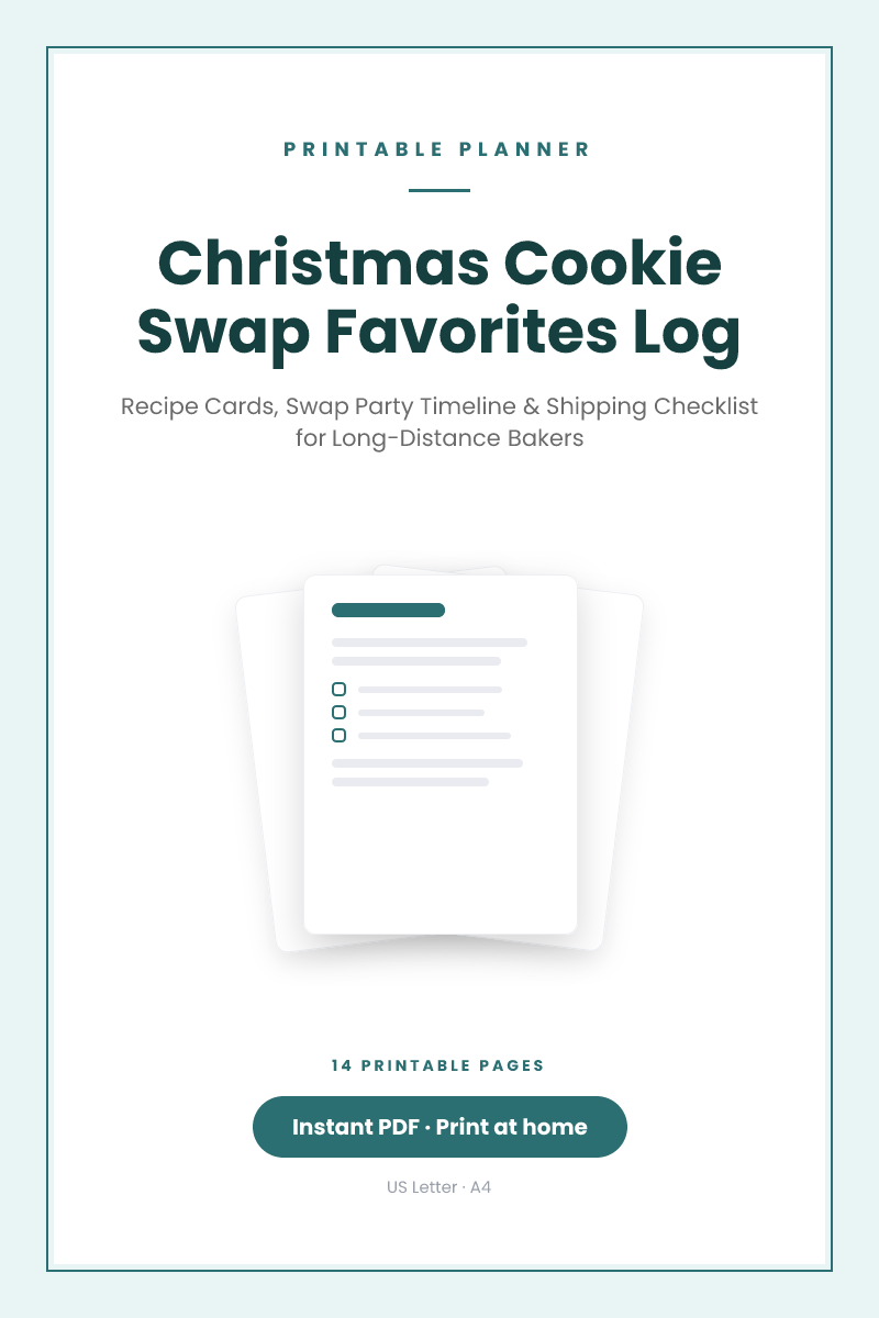 Christmas Cookie Swap Favorites Log
