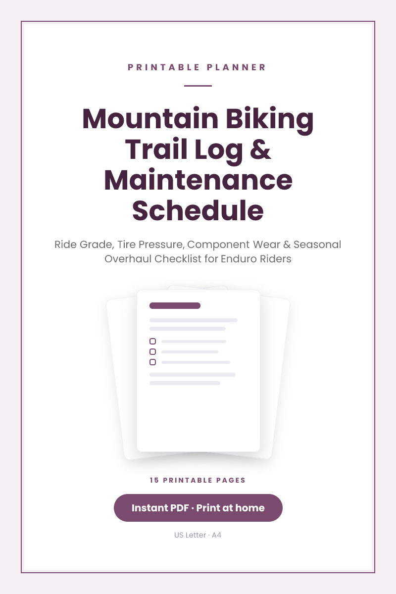 Mountain Biking Trail Log & Maintenance Schedule