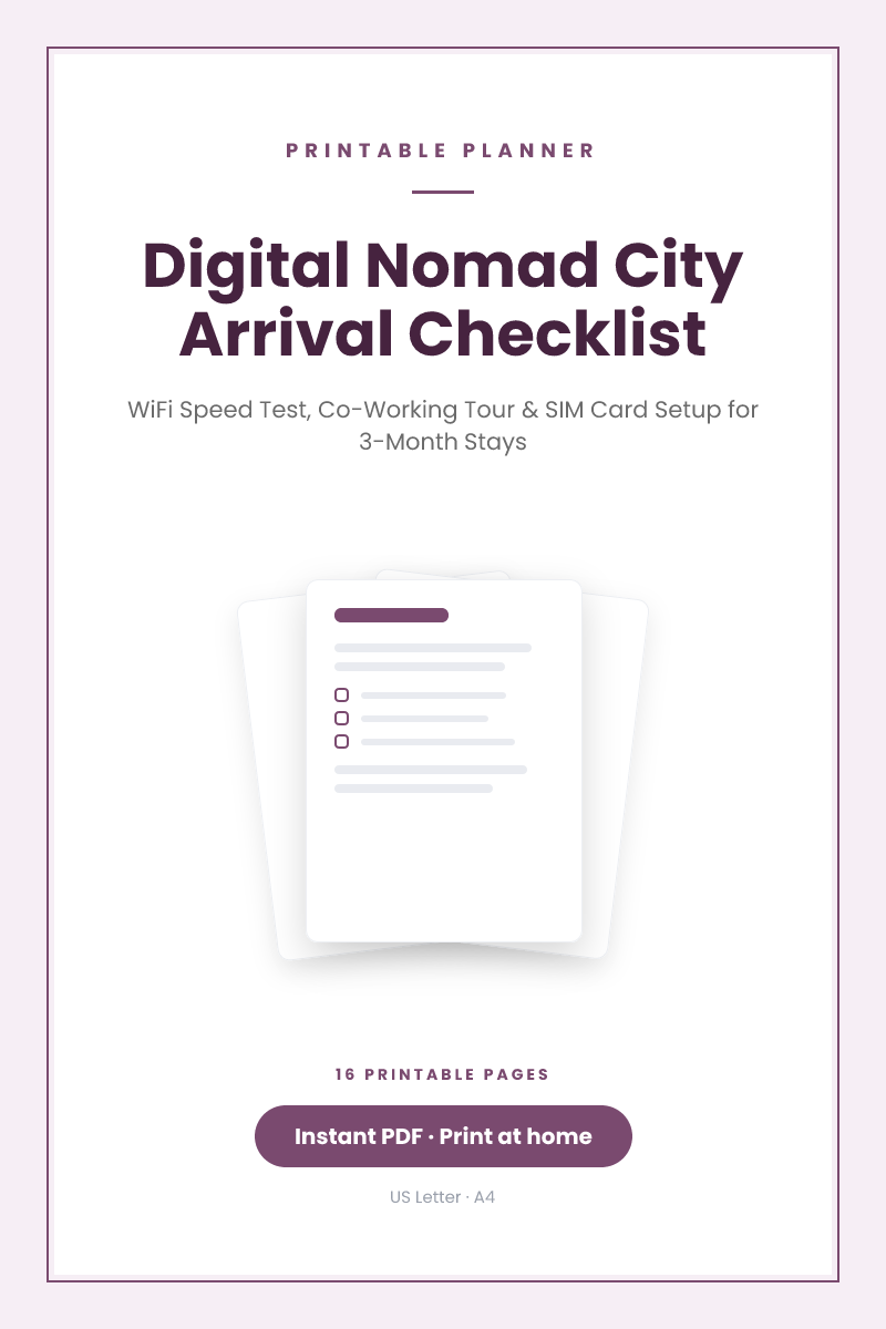Digital Nomad City Arrival Checklist