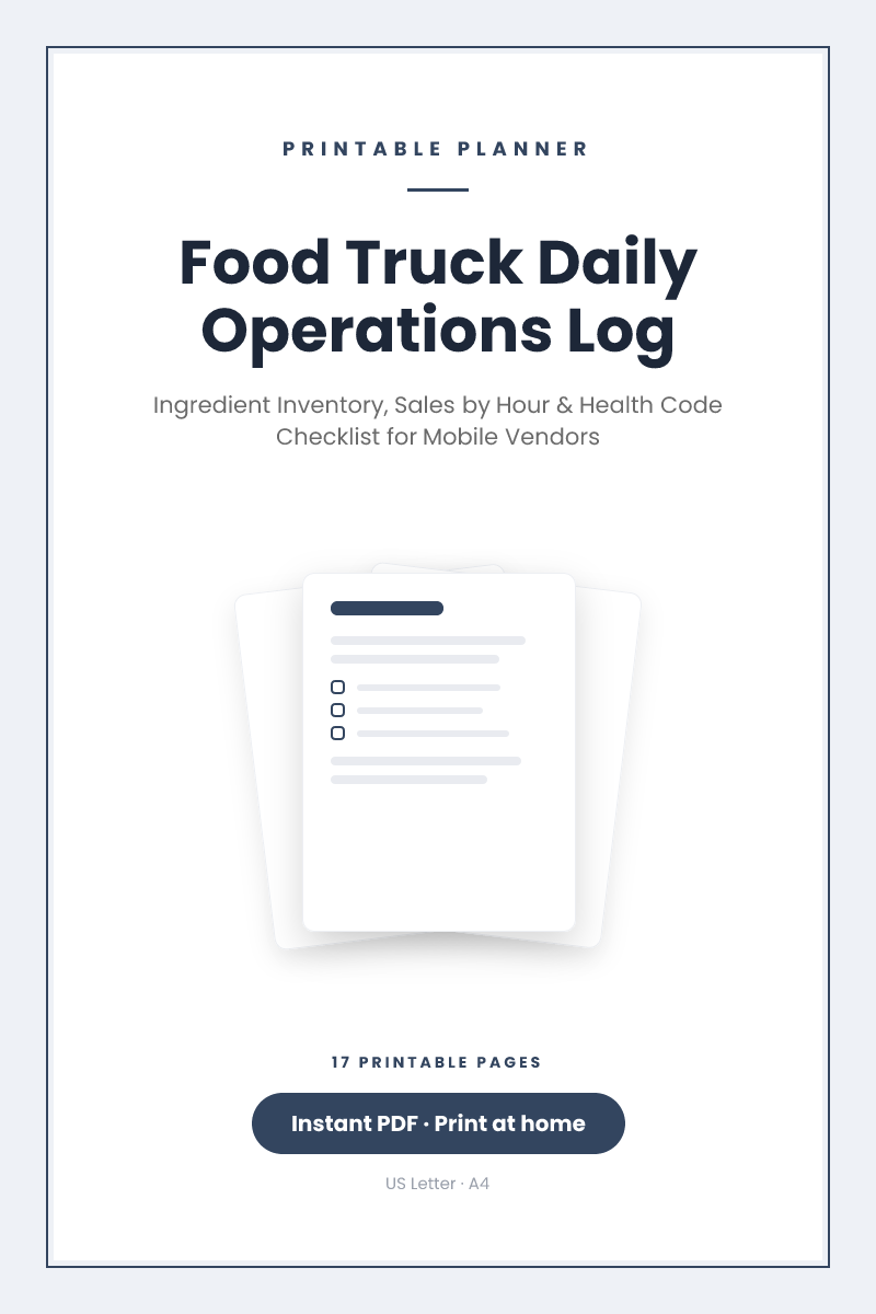 Food Truck Daily Operations Log