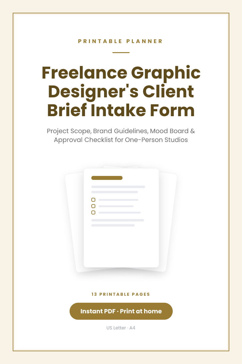 Freelance Graphic Designer's Client Brief Intake Form