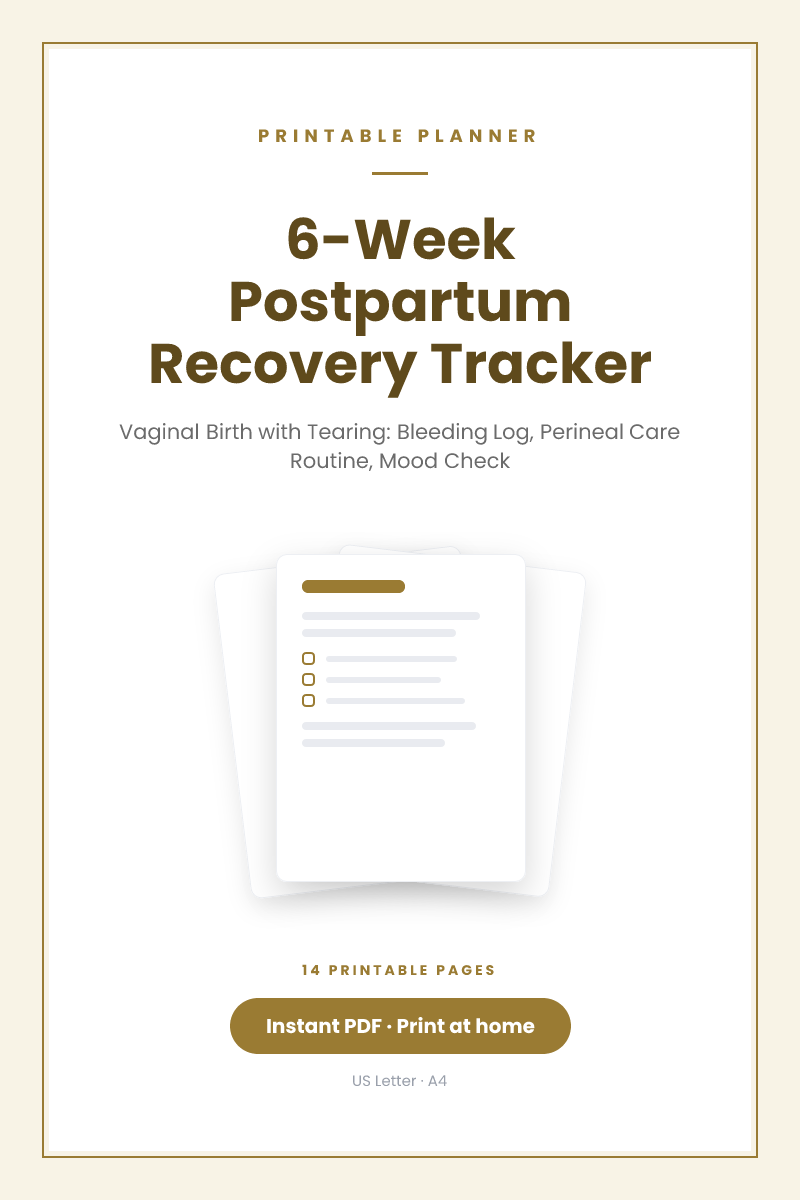 6-Week Postpartum Recovery Tracker