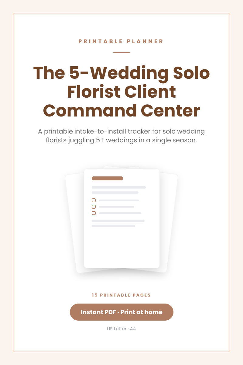 The 5-Wedding Solo Florist Client Command Center